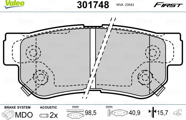 Valeo 301748 - Jarrupala, levyjarru inparts.fi