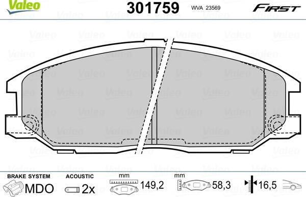 Valeo 301759 - Jarrupala, levyjarru inparts.fi