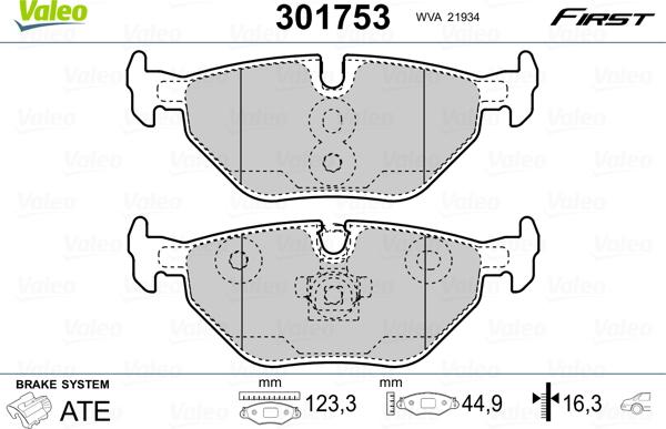 Valeo 301753 - Jarrupala, levyjarru inparts.fi