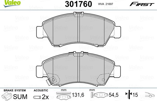 Valeo 301760 - Jarrupala, levyjarru inparts.fi