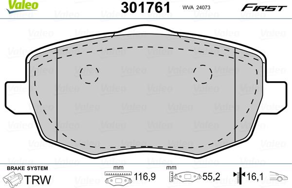 Valeo 301761 - Jarrupala, levyjarru inparts.fi