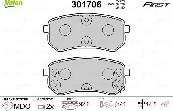 Valeo 301706 - Jarrupala, levyjarru inparts.fi