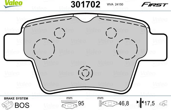 Valeo 301702 - Jarrupala, levyjarru inparts.fi