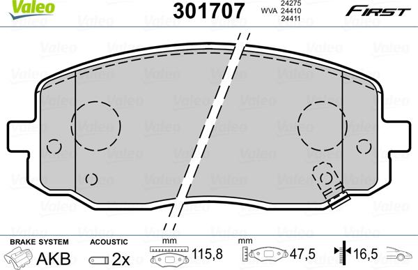 Valeo 301707 - Jarrupala, levyjarru inparts.fi