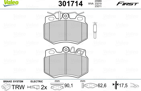 Valeo 301714 - Jarrupala, levyjarru inparts.fi