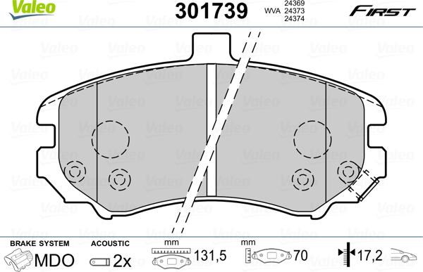 Valeo 301739 - Jarrupala, levyjarru inparts.fi