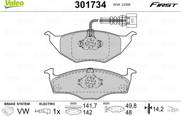 Valeo 301734 - Jarrupala, levyjarru inparts.fi