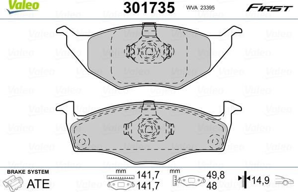 Valeo 301735 - Jarrupala, levyjarru inparts.fi