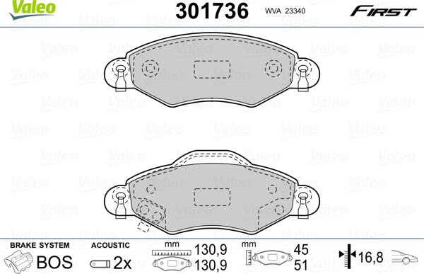 Valeo 301736 - Jarrupala, levyjarru inparts.fi