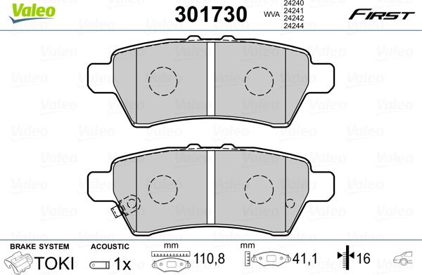 Valeo 301730 - Jarrupala, levyjarru inparts.fi