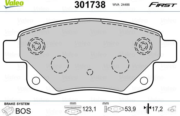 Valeo 301738 - Jarrupala, levyjarru inparts.fi