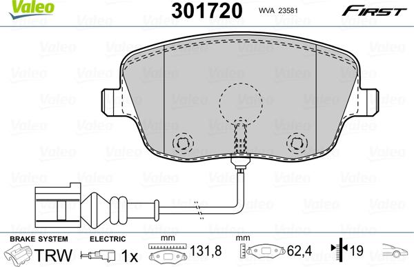 Valeo 301720 - Jarrupala, levyjarru inparts.fi