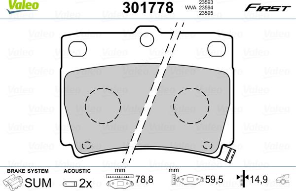 Valeo 301778 - Jarrupala, levyjarru inparts.fi