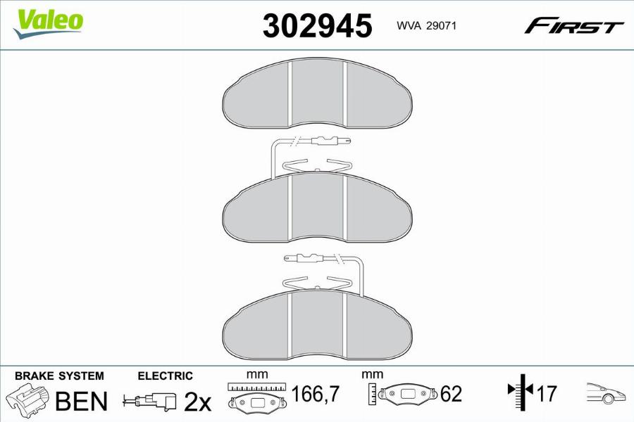 Valeo 302945 - Jarrupala, levyjarru inparts.fi