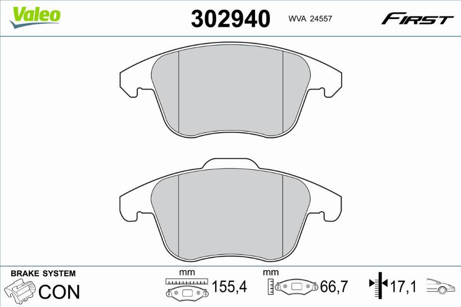 Valeo 302940 - Jarrupala, levyjarru inparts.fi