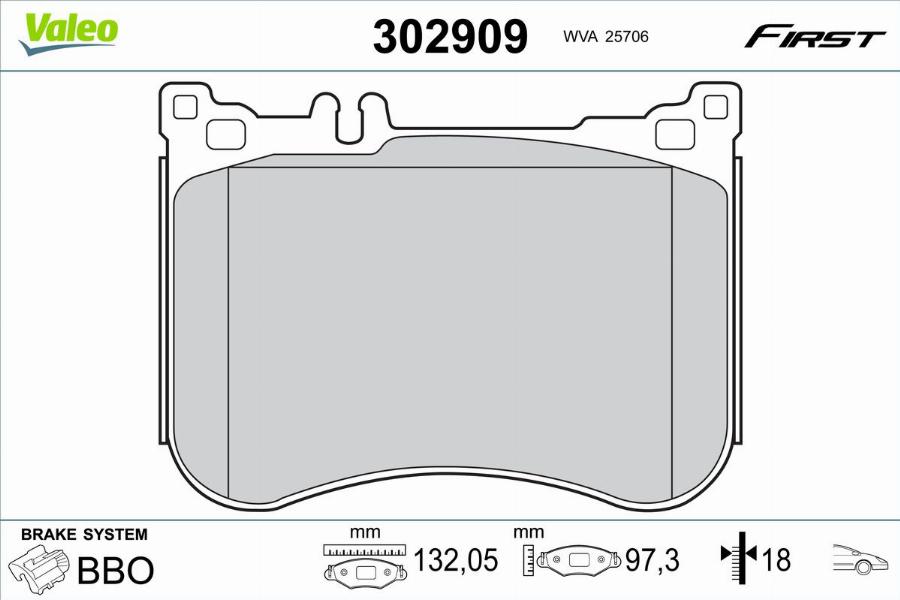 Valeo 302909 - Jarrupala, levyjarru inparts.fi