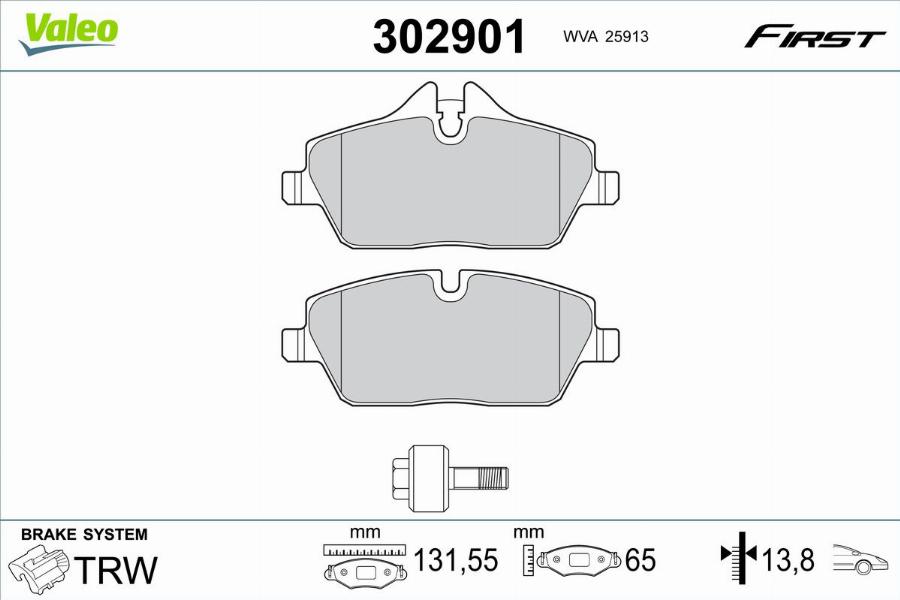 Valeo 302901 - Jarrupala, levyjarru inparts.fi