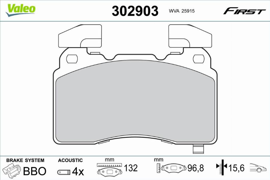 Valeo 302903 - Jarrupala, levyjarru inparts.fi