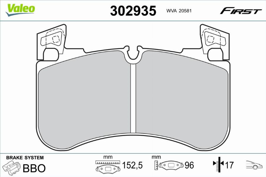 Valeo 302935 - Jarrupala, levyjarru inparts.fi