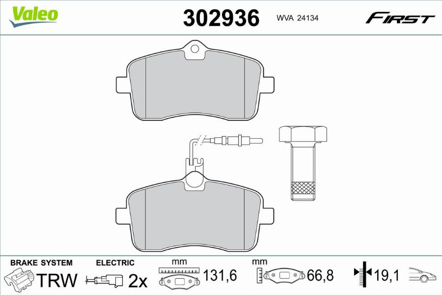 Valeo 302936 - Jarrupala, levyjarru inparts.fi