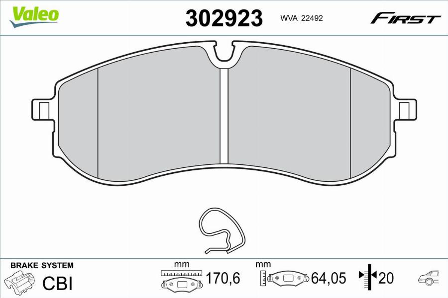 Valeo 302923 - Jarrupala, levyjarru inparts.fi