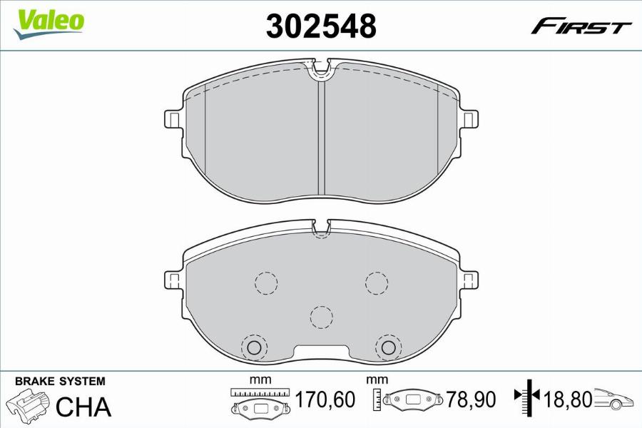 Valeo 302548 - Jarrupala, levyjarru inparts.fi