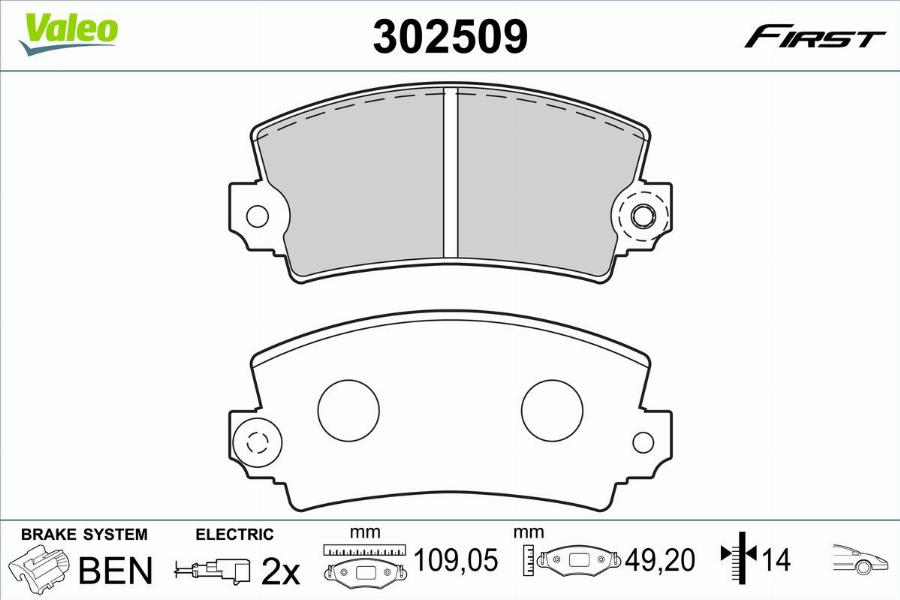 Valeo 302509 - Jarrupala, levyjarru inparts.fi