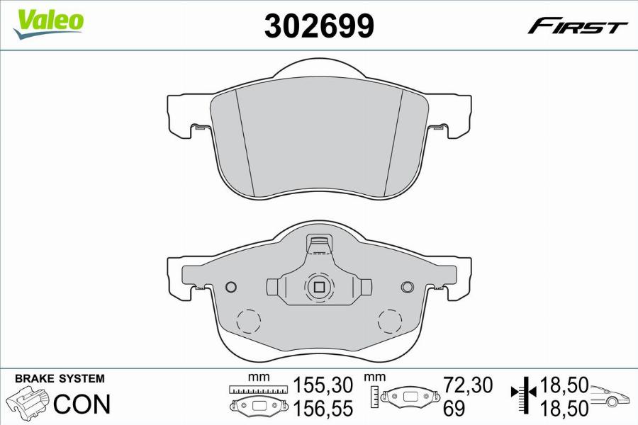 Valeo 302699 - Jarrupala, levyjarru inparts.fi