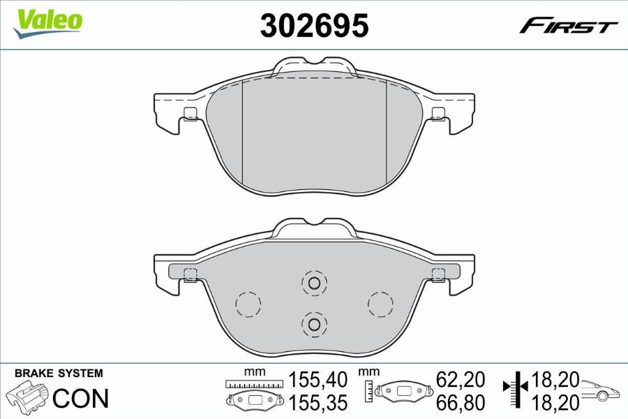 Valeo 302695 - Jarrupala, levyjarru inparts.fi