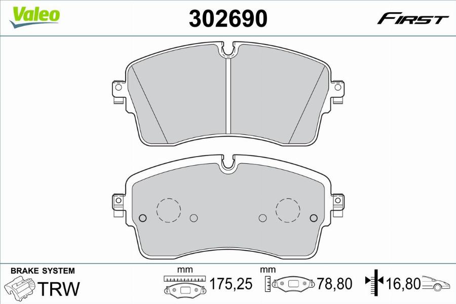 Valeo 302690 - Jarrupala, levyjarru inparts.fi