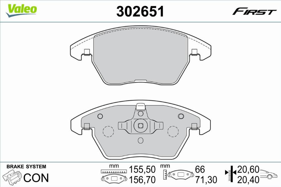 Valeo 302651 - Jarrupala, levyjarru inparts.fi