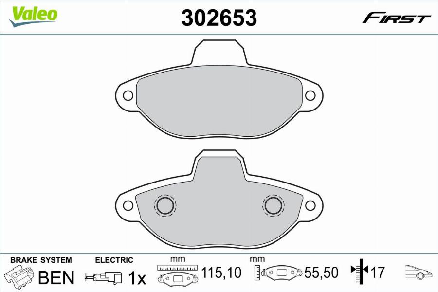 Valeo 302653 - Jarrupala, levyjarru inparts.fi