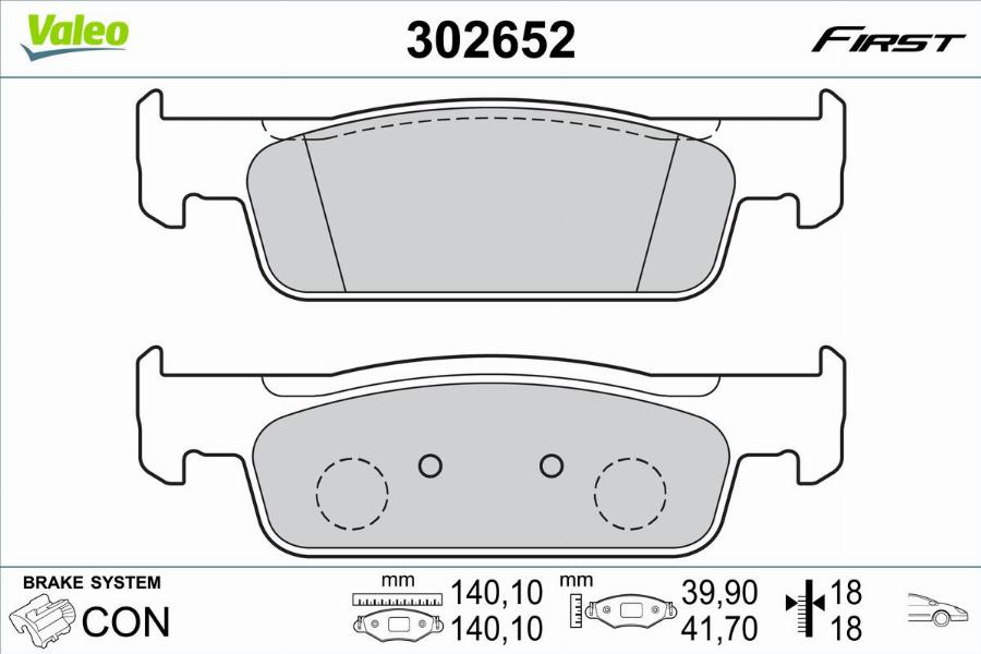 Valeo 302652 - Jarrupala, levyjarru inparts.fi