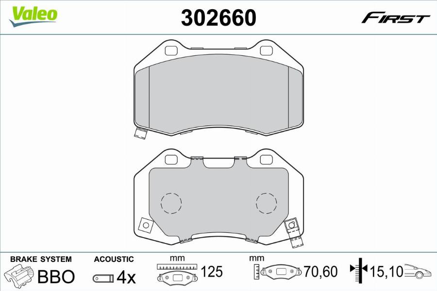 Valeo 302660 - Jarrupala, levyjarru inparts.fi