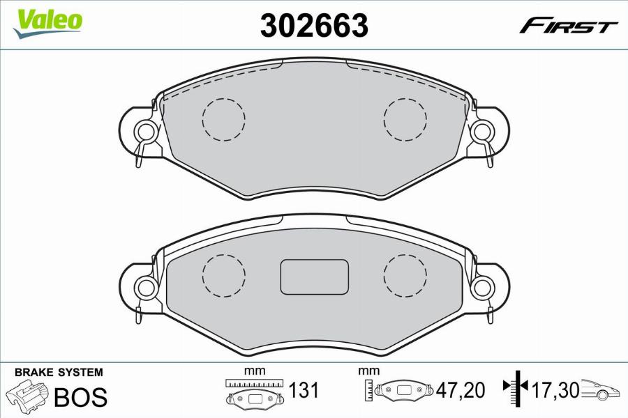 Valeo 302663 - Jarrupala, levyjarru inparts.fi