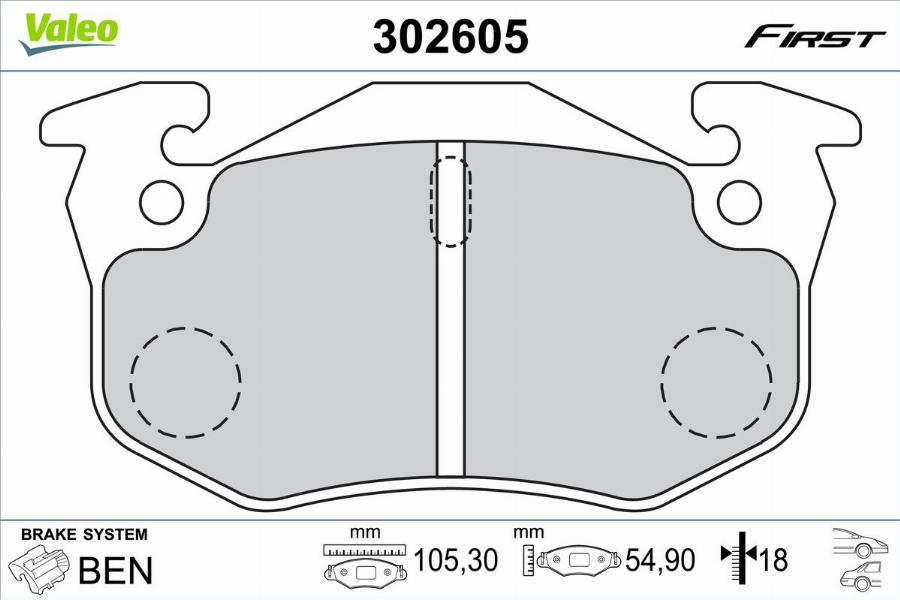 Valeo 302605 - Jarrupala, levyjarru inparts.fi