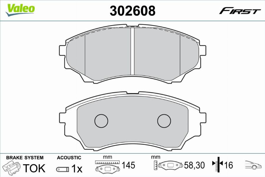 Valeo 302608 - Jarrupala, levyjarru inparts.fi