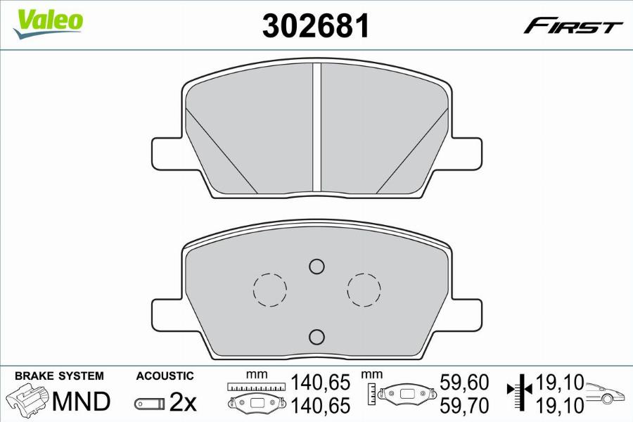 Valeo 302681 - Jarrupala, levyjarru inparts.fi