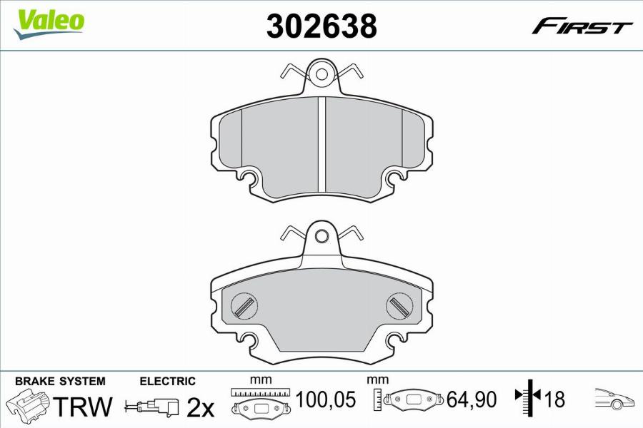 Valeo 302638 - Jarrupala, levyjarru inparts.fi