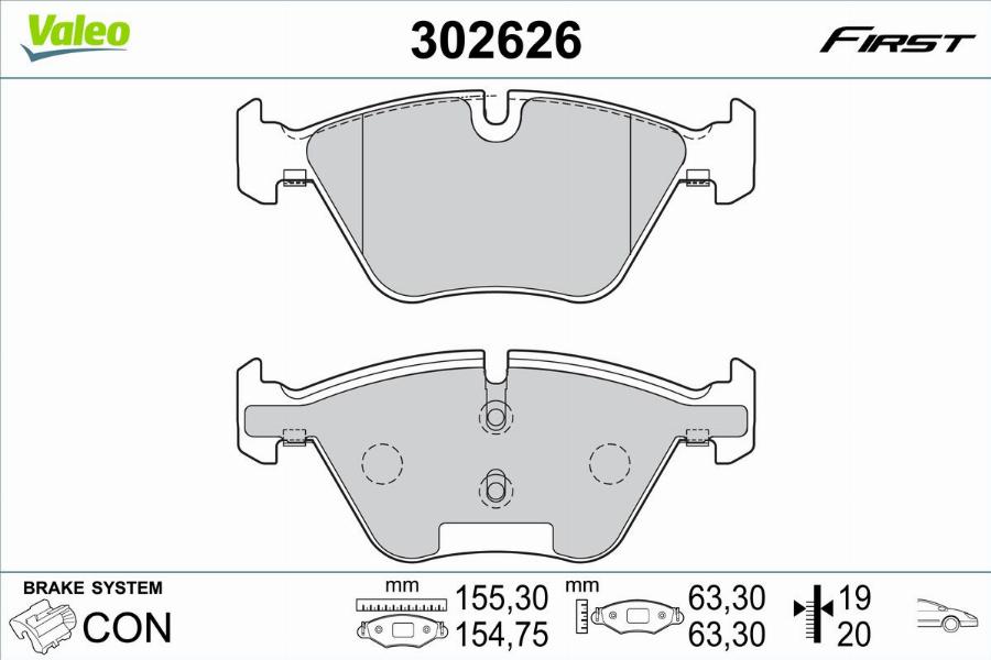 Valeo 302626 - Jarrupala, levyjarru inparts.fi