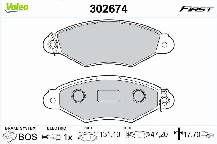 Valeo 302674 - Jarrupala, levyjarru inparts.fi