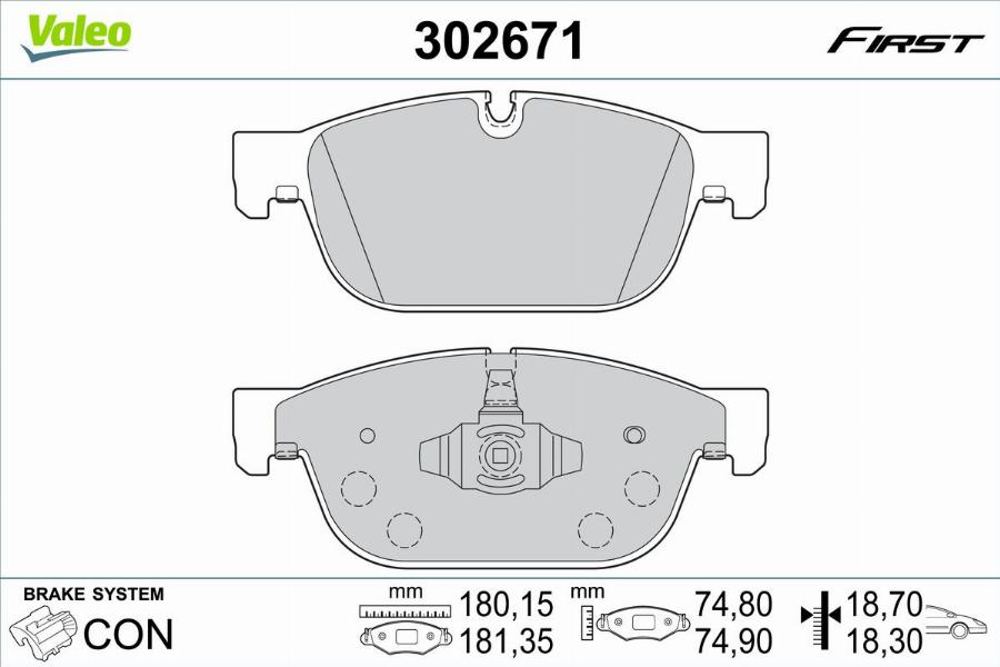 Valeo 302671 - Jarrupala, levyjarru inparts.fi