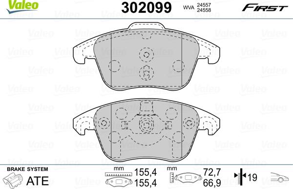 Valeo 302099 - Jarrupala, levyjarru inparts.fi