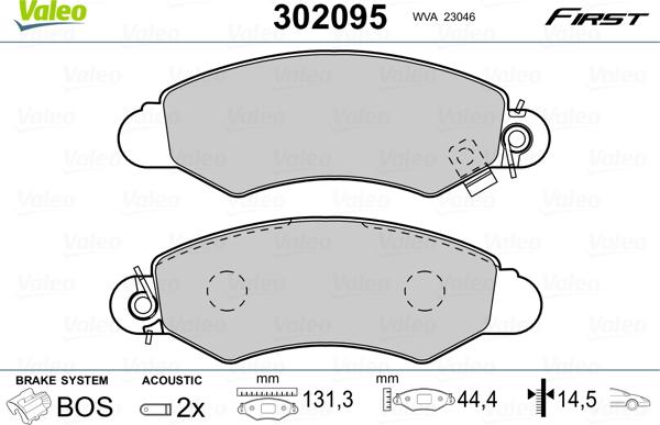 Valeo 302095 - Jarrupala, levyjarru inparts.fi