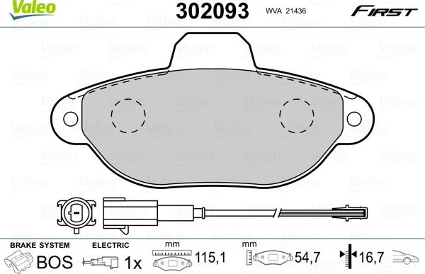 Valeo 302093 - Jarrupala, levyjarru inparts.fi