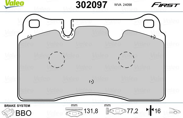 Valeo 302097 - Jarrupala, levyjarru inparts.fi