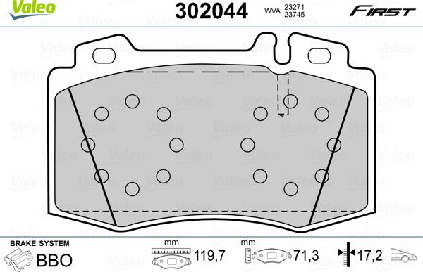 Valeo 302044 - Jarrupala, levyjarru inparts.fi