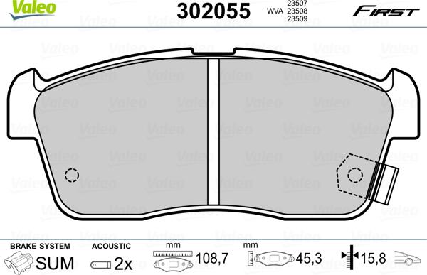 Valeo 302055 - Jarrupala, levyjarru inparts.fi