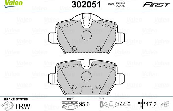 Valeo 302051 - Jarrupala, levyjarru inparts.fi