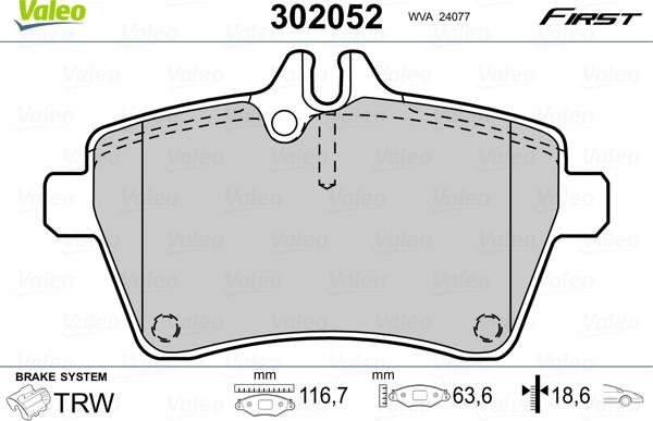 Valeo 302052 - Jarrupala, levyjarru inparts.fi